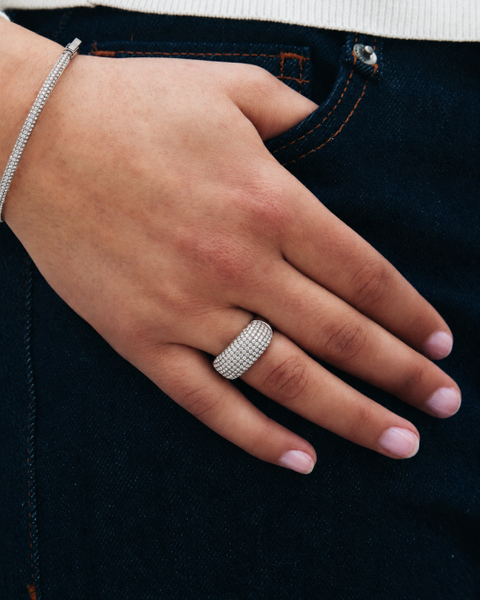 Luxe Sparkle Ring Maxi Jewellery Silver