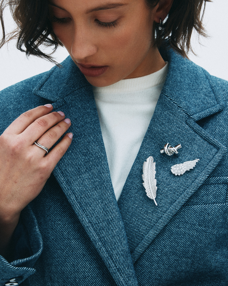 Feather Brooch Brooches Silver
