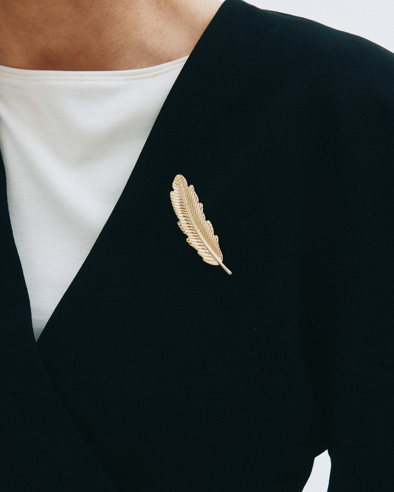 Feather Brooch Brooches Gold