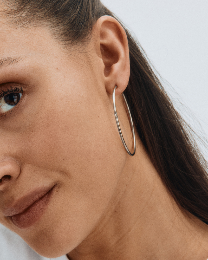 Hoops Earrings Large Hoops Silver