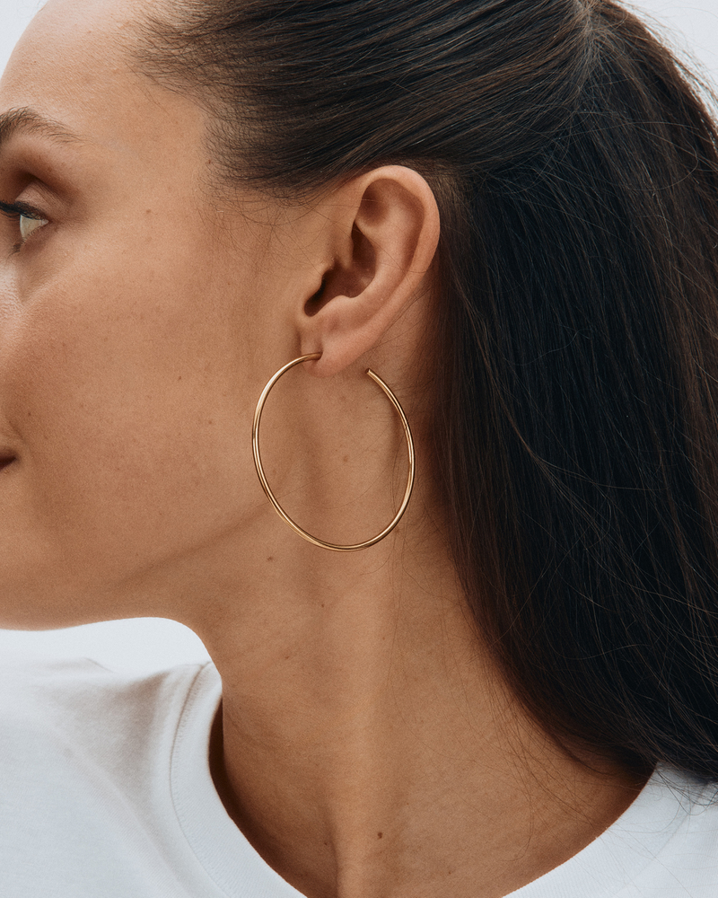 Hoops Earrings Large Rengaskorvakorut Kulta