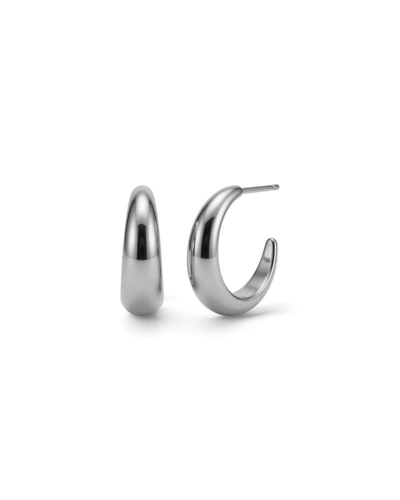 Furo Creoles Earrings Silver