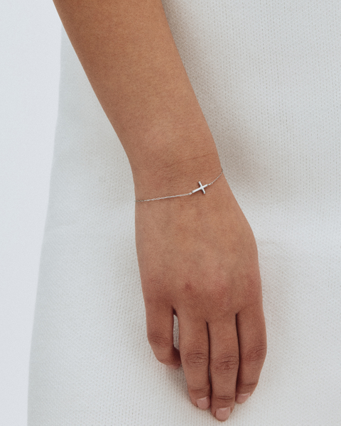 Spirit Cross Bracelet Christening Silver