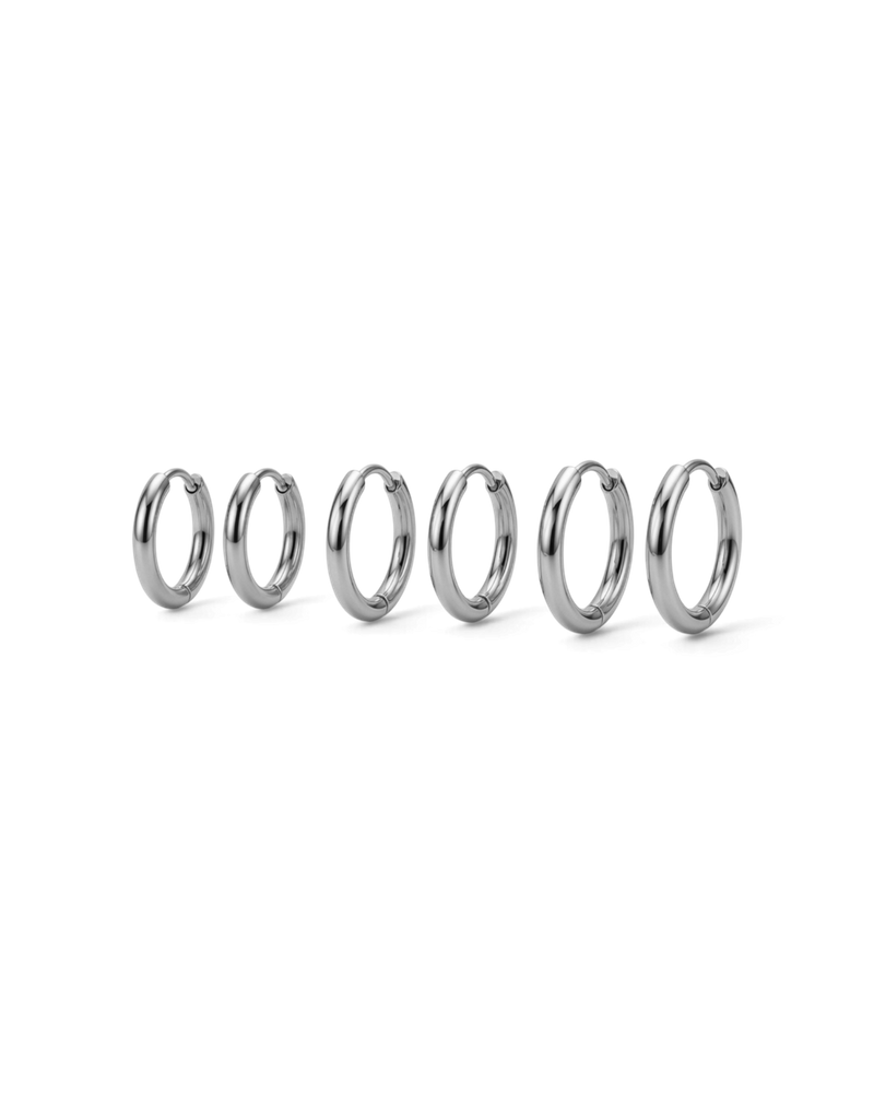 Triple Pair Hoops Hoops Zilver