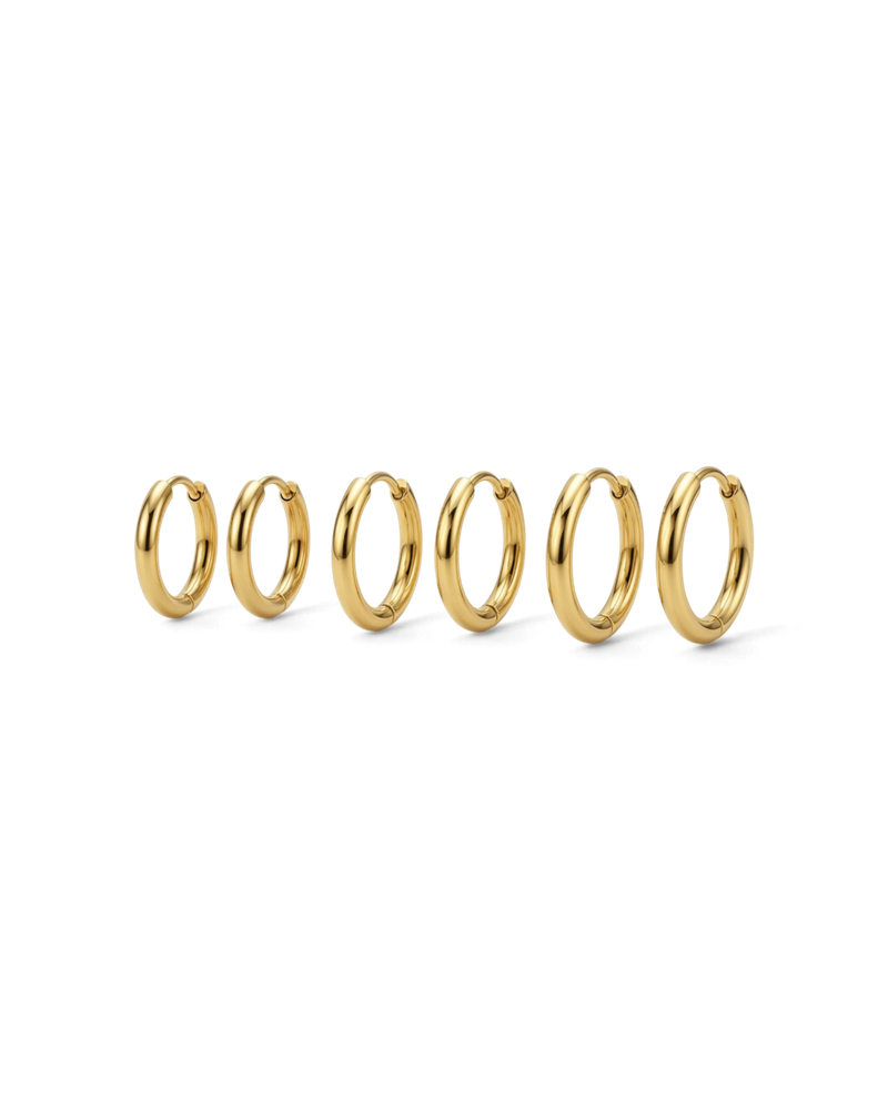 Triple Pair Hoops Hoops Goud