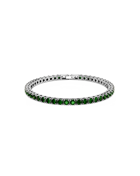 Tennis Bracelet Jewellery Silver/Grön