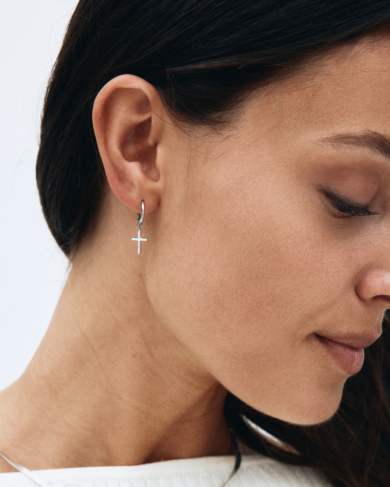 Spirit Cross Hoops Hoops Zilver