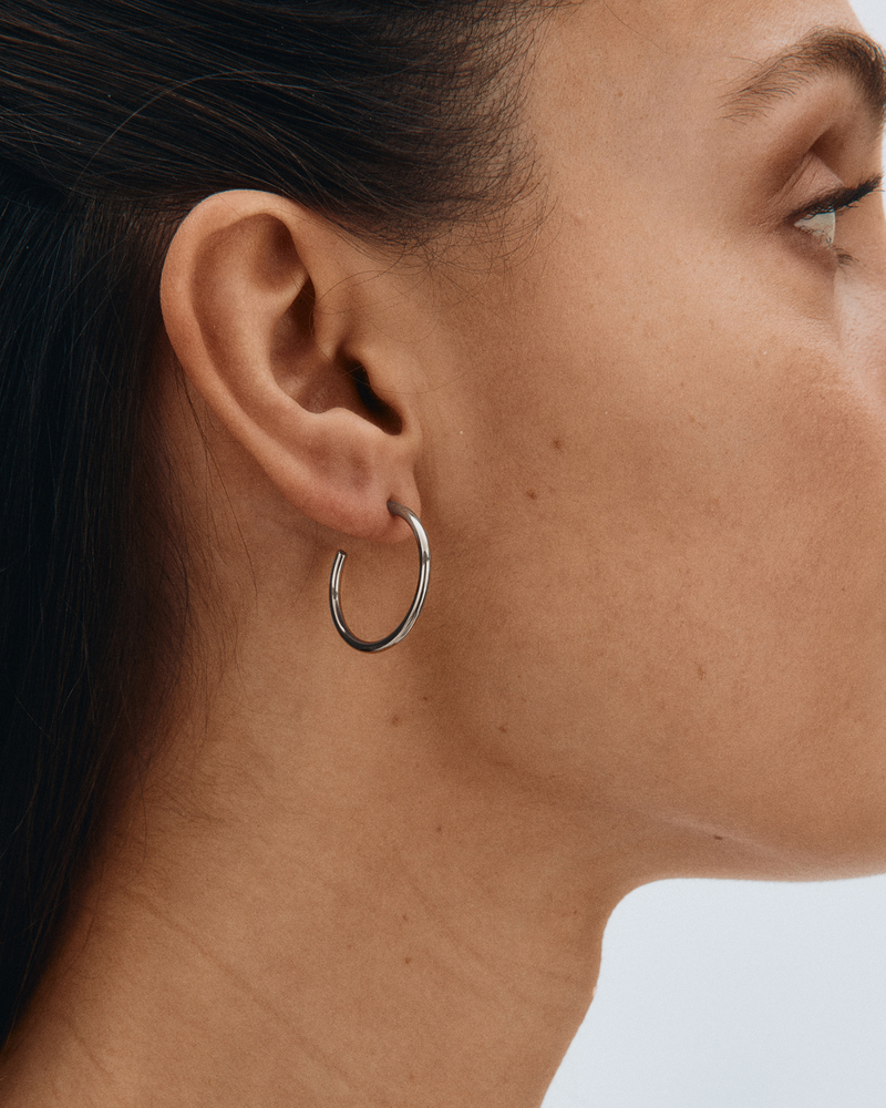 Hoops Earrings Medium Hoops Sølv
