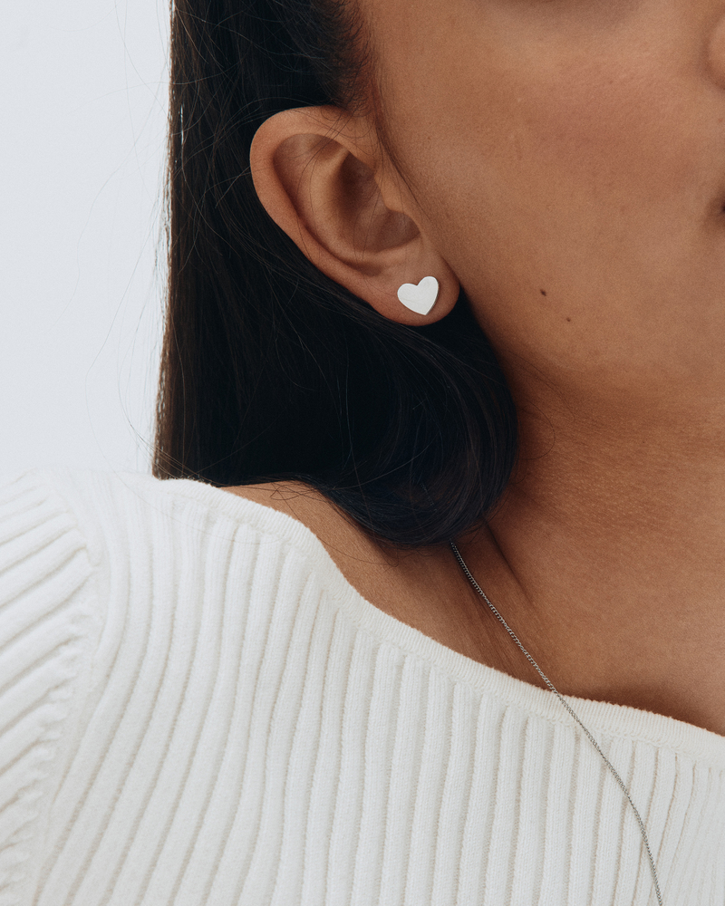 Pure Heart Studs Oorknopjes Zilver