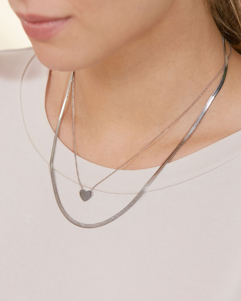 Pure Heart Necklace Hopeiset kaulakorut Hopea
