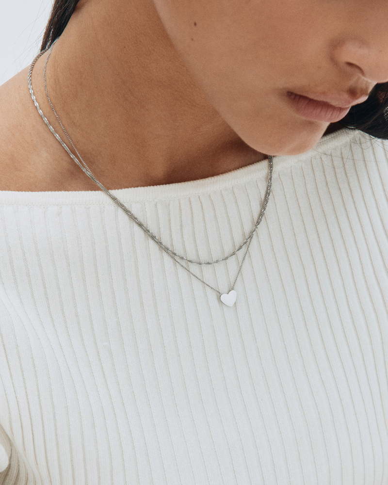 Pure Heart Necklace Hopeiset kaulakorut Hopea
