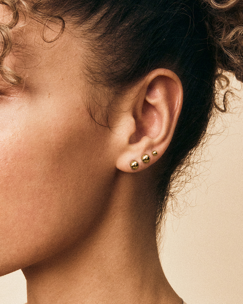 Plain Studs S Stiftörhängen Guld