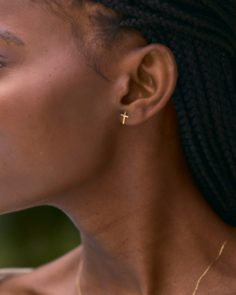 Spirit Cross Studs Studs Gold