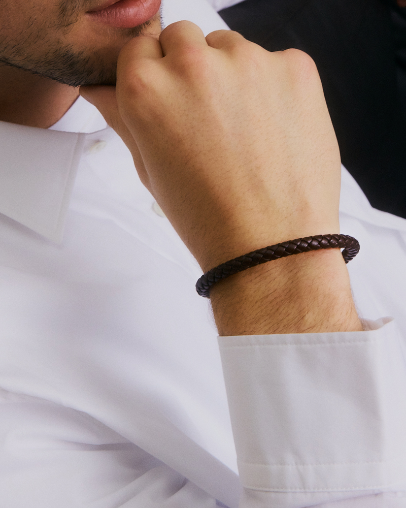 Franky Bracelet Leather För honom Brun/Guld