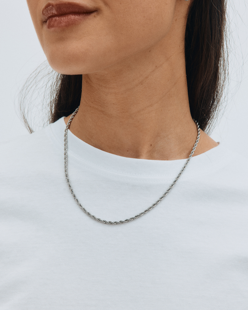Rope Chain Necklace Silverhalsband Silver