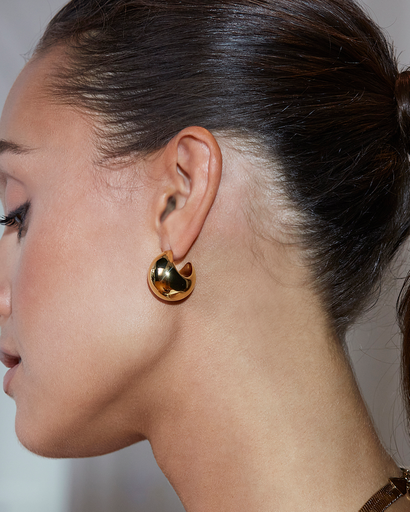 Bold Creoles L Earrings Gold