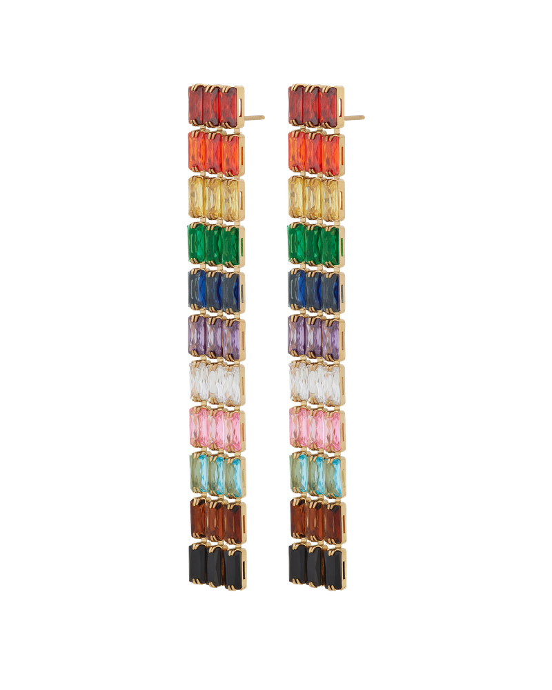 Rainbow Earrings Maxi Gold earrings Gold/Multi