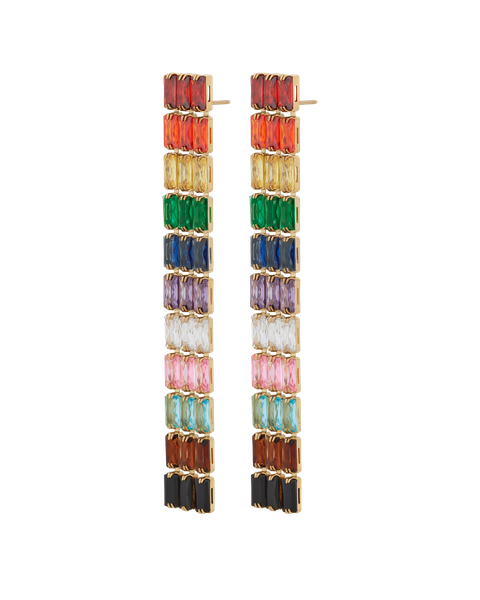 Rainbow Earrings Maxi Gold earrings Gold/Multi
