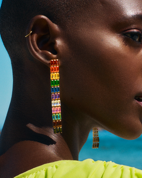 Rainbow Earrings Maxi Gold earrings Guld/Multi