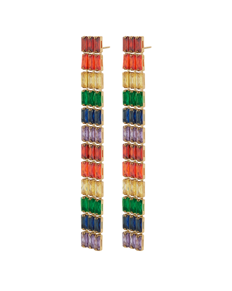 Rainbow Earrings Maxi Kultakorvakorut Kulta/Monivärinen