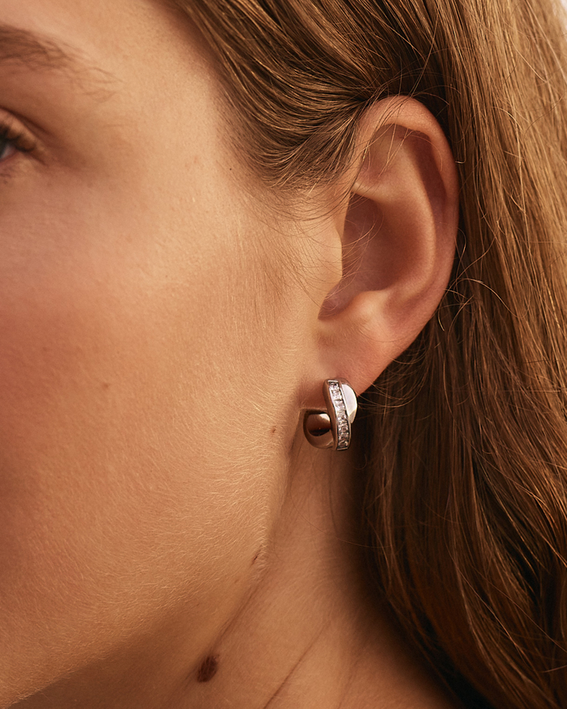 Andorra Creoles Duo S Earrings Silver