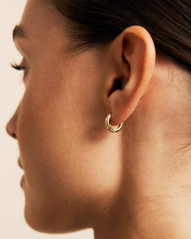 Luxe Hoops Mini Plain Øreringe Guld
