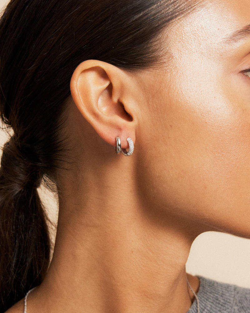 Luxe Hoops Mini Plain Korvakorut Hopea
