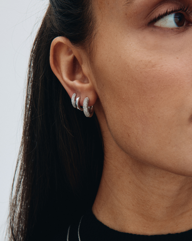 Luxe Hoops Mini Plain Korvakorut Hopea