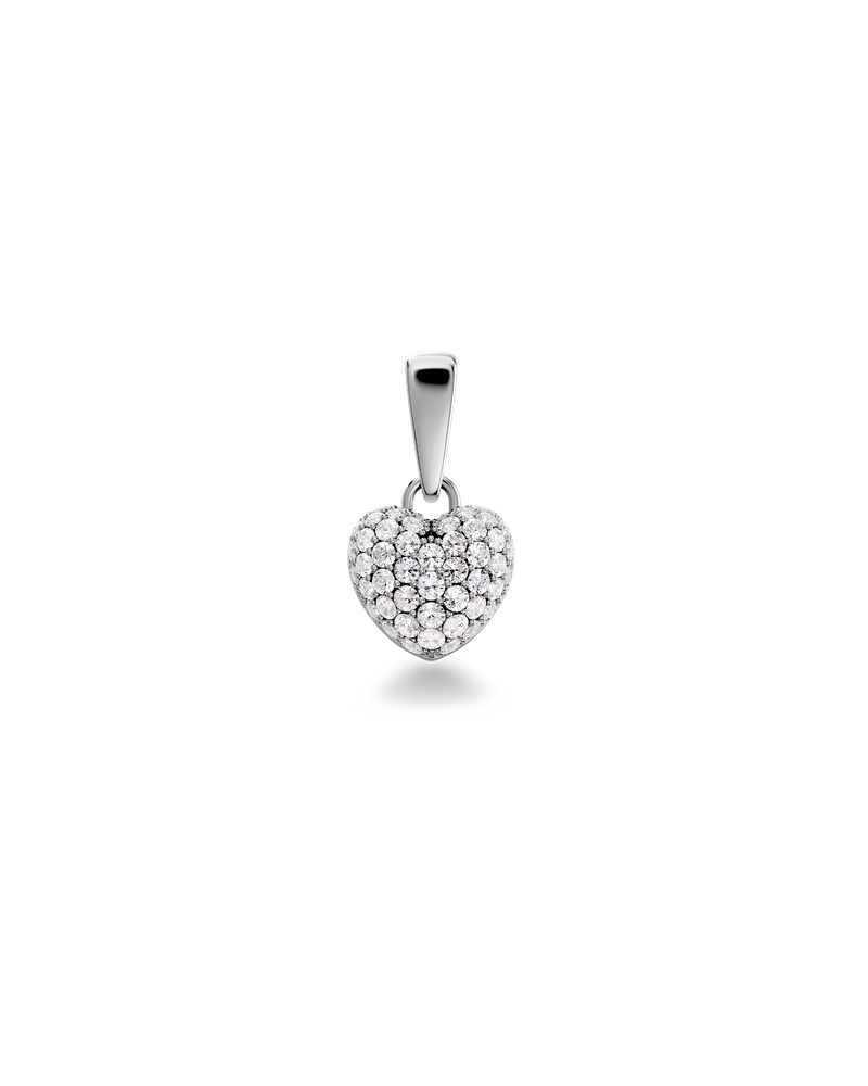 Heart Charm Sparkle Hopeiset koruriipukset Hopea