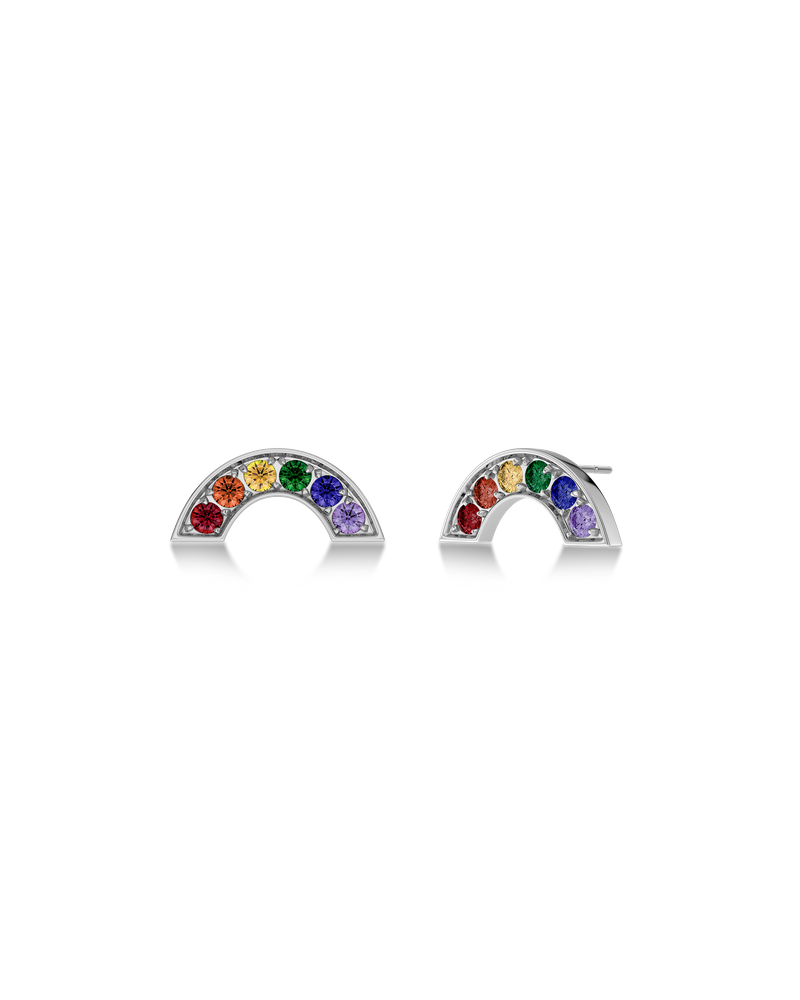 Rainbow Studs Ørestikker Sølv/Multi