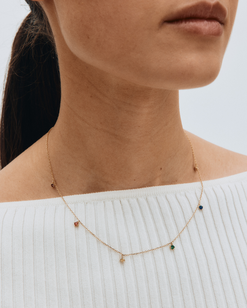 Rainbow Necklace Guldhalsband Guld/Multi