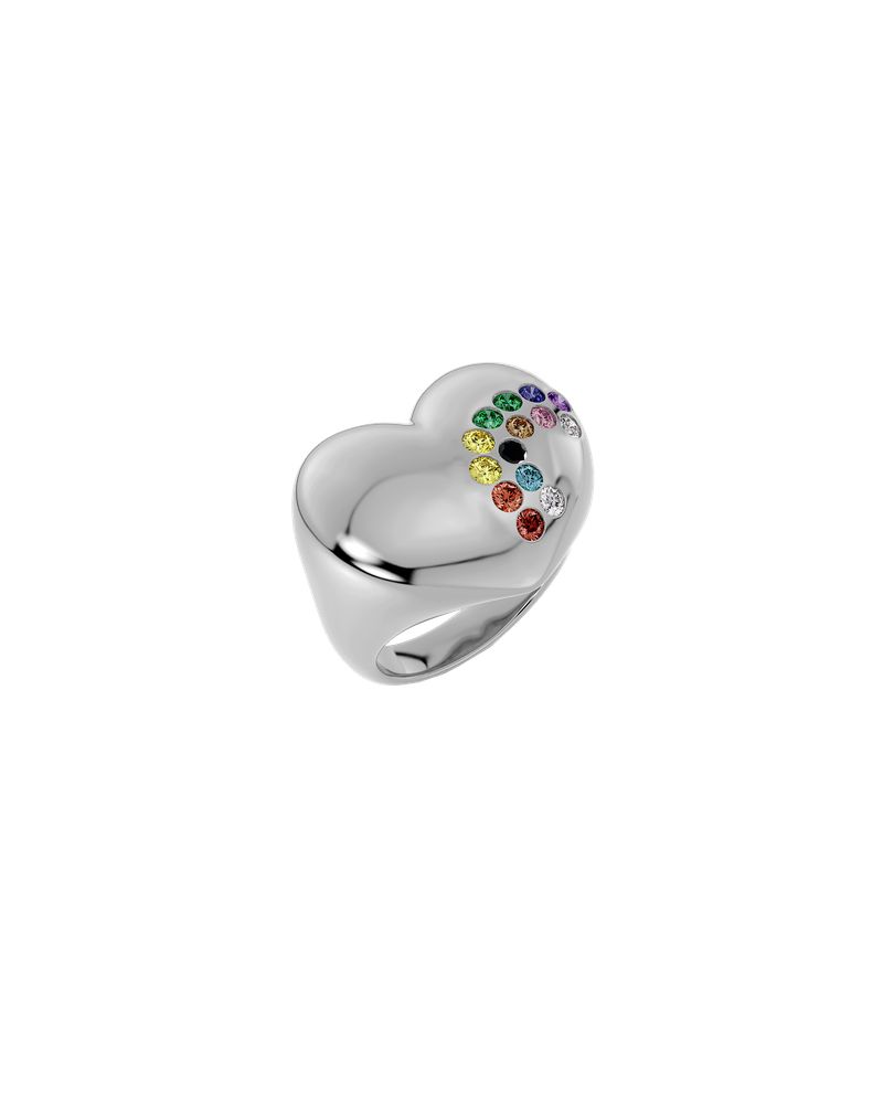 Rainbow Ring Maxi Ringe i sølv Sølv/Multi