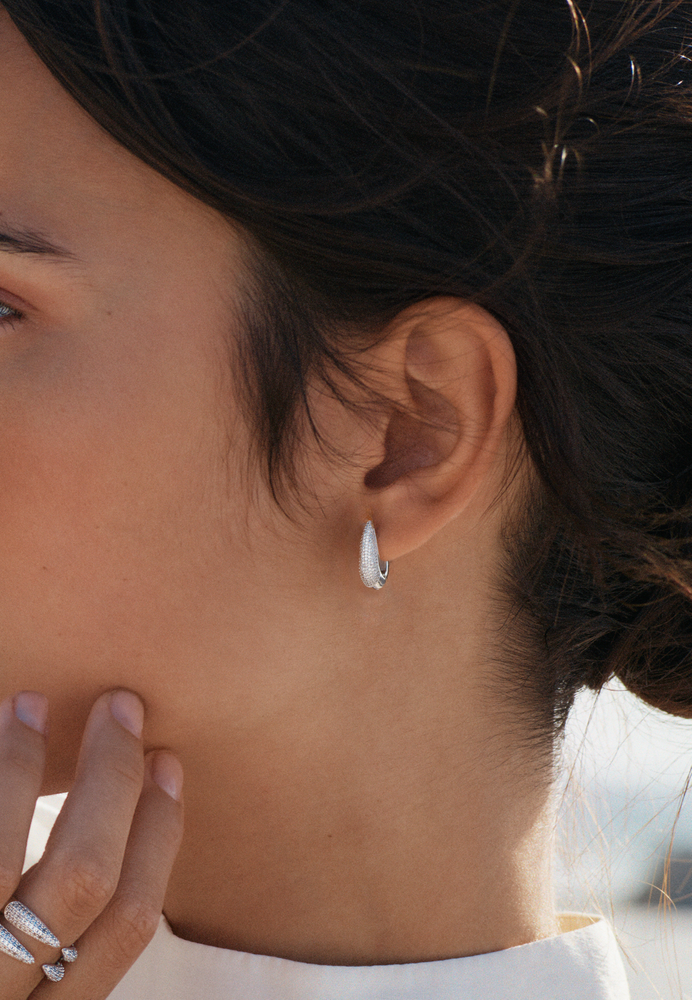 Crest Pavé Hoops S Hoops Sølv
