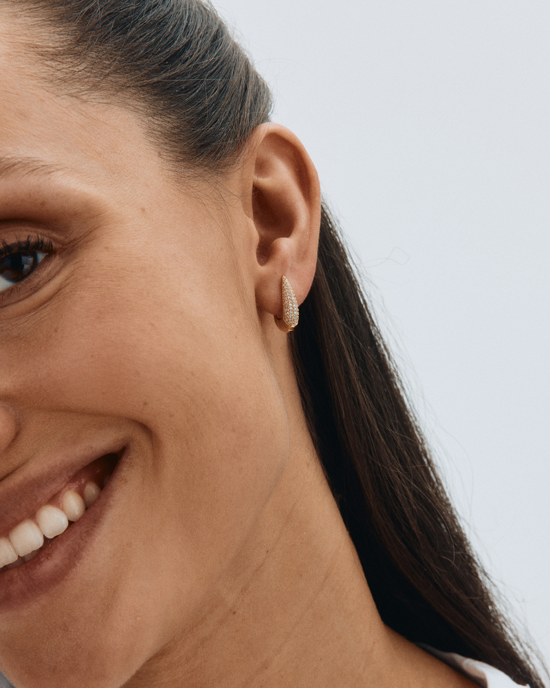 Crest Pavé Hoops S Hoops Gold