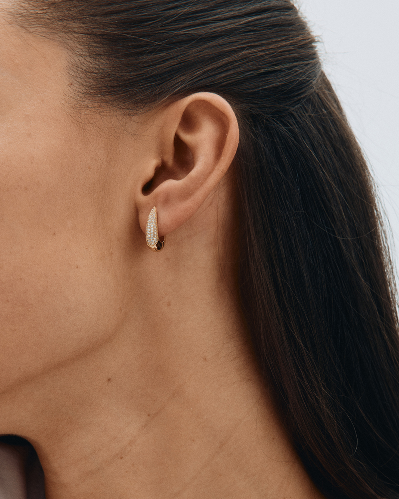 Crest Pavé Hoops S Hoops Gold
