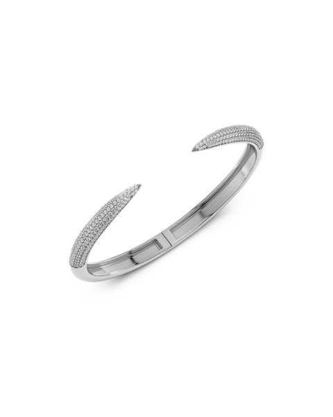 Crest Pavé Bangle Jewellery Silver