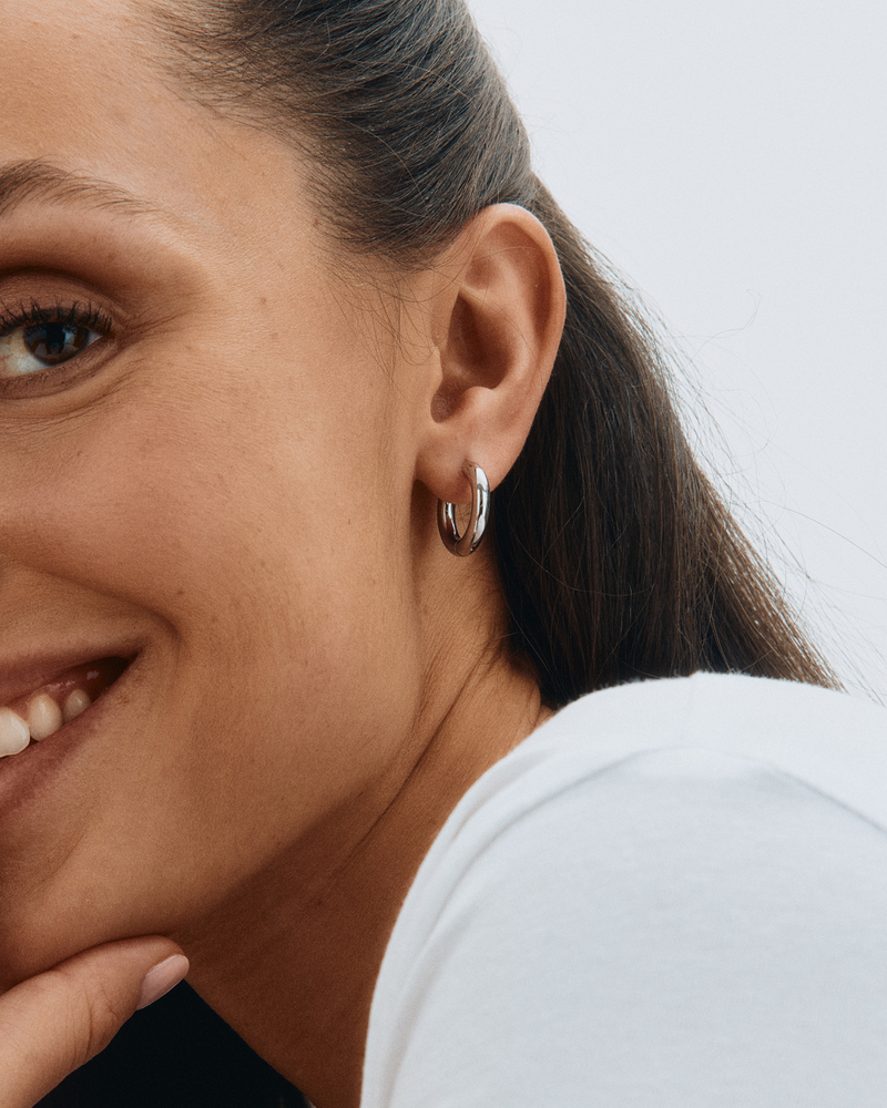 Chunky Hoops L Hoops Sølv