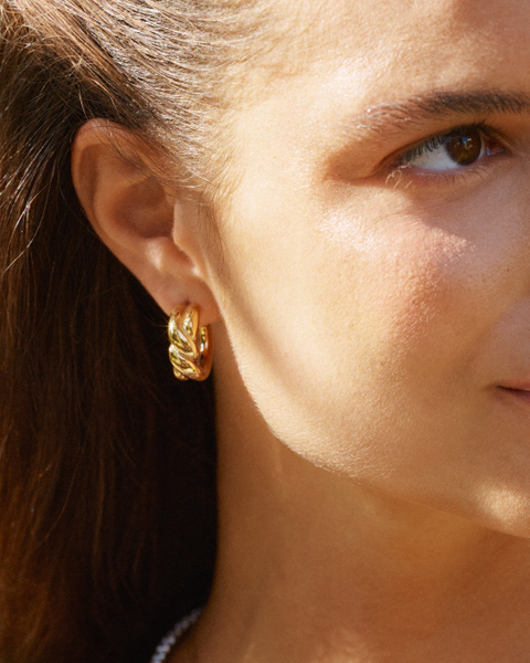 Twist Hoops L Gold earrings Guld