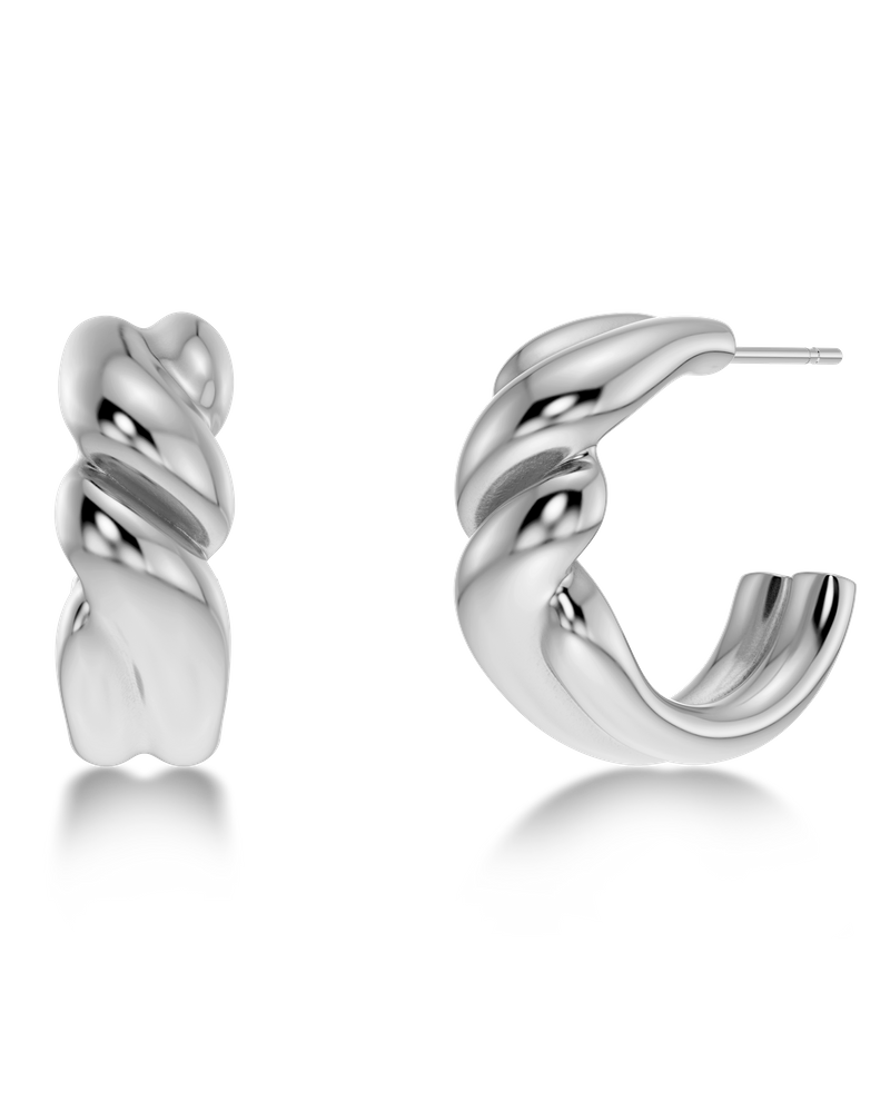 Twist Hoops L Hoops Silver