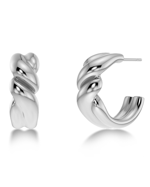 Twist Hoops L Jewellery Sølv