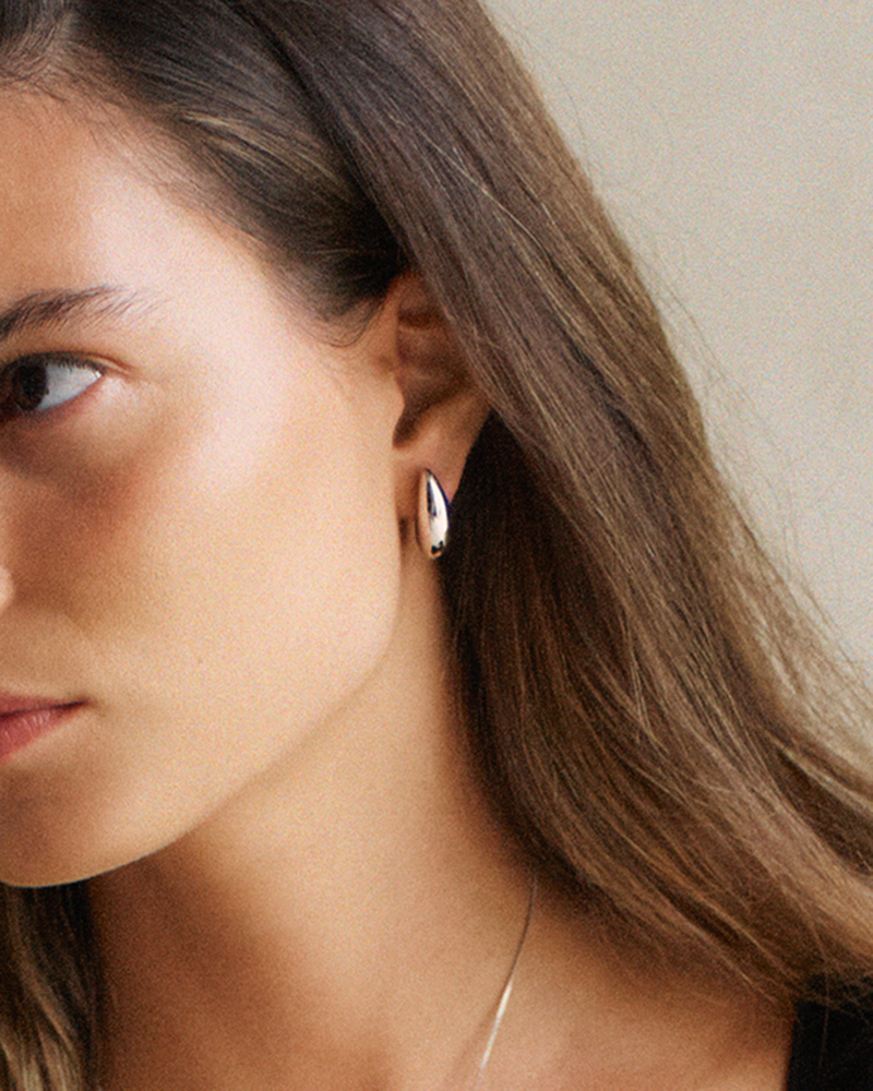 Silver Bean Studs Sølvsmykker Sølv