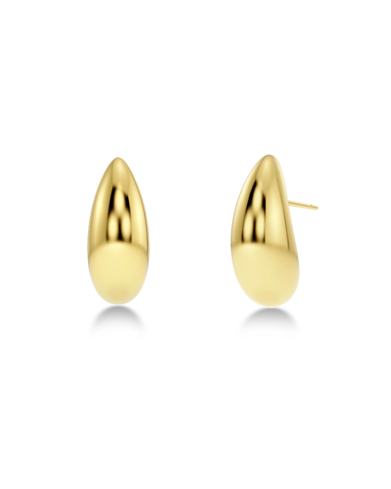 Silver Bean Studs Sterling silver Gold