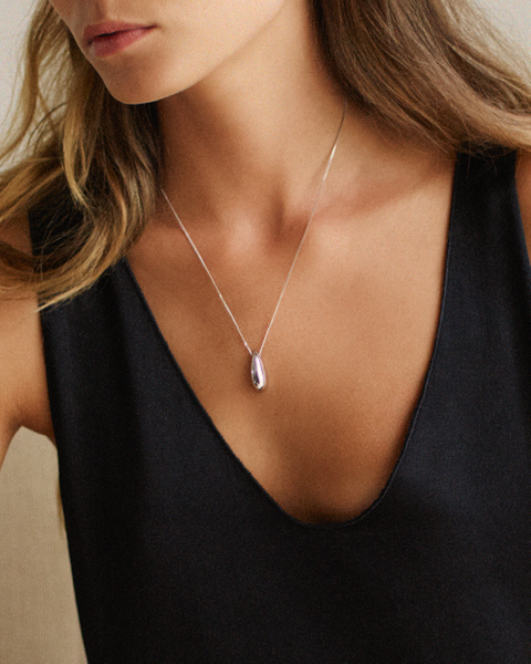 Silver Bean Necklace Silver necklaces Silver