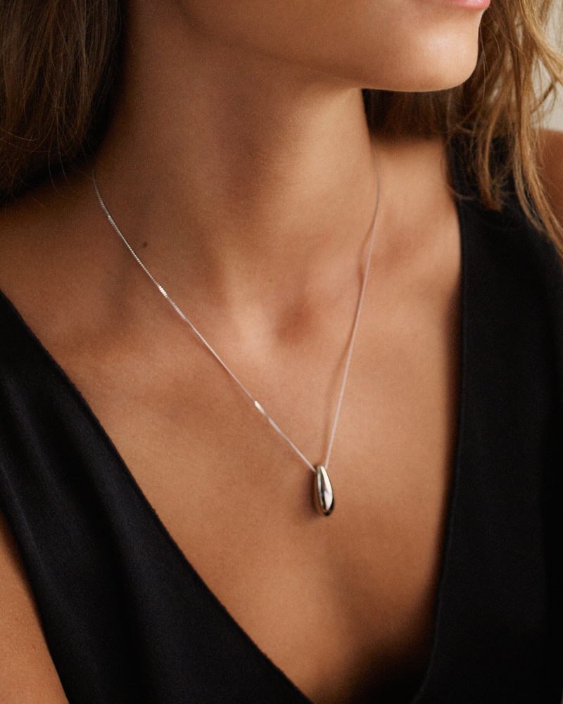 Silver Bean Necklace Silver necklaces Silver