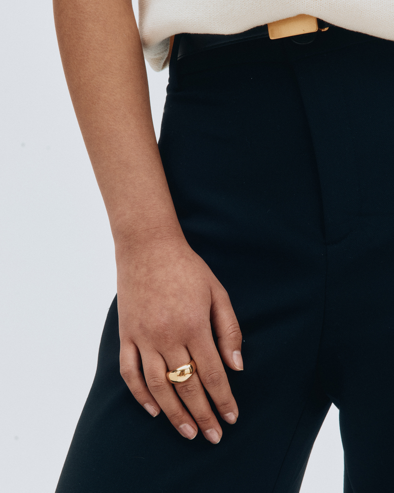 Silver Bean Ring Sterlingsilber Gold