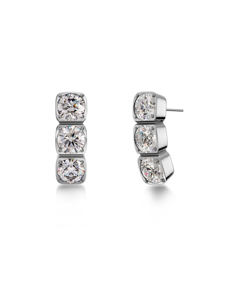 Gemma Studs Triple Ørestikker Sølv