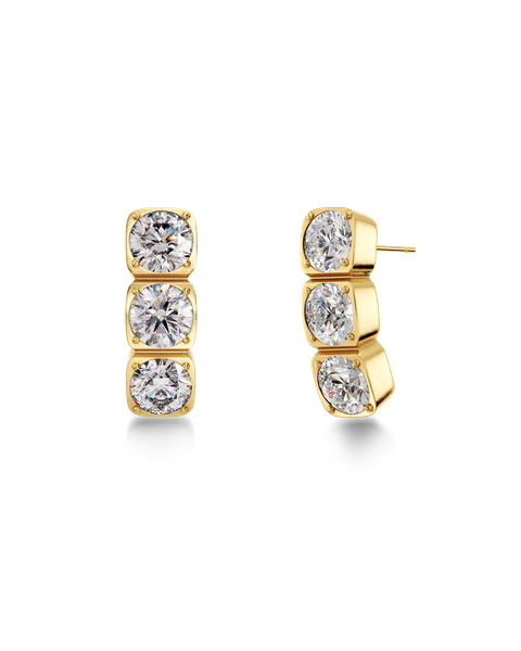 Gemma Studs Triple Gold earrings Kulta