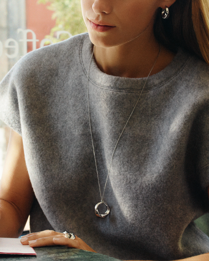 Helix Necklace L Silverhalsband Silver