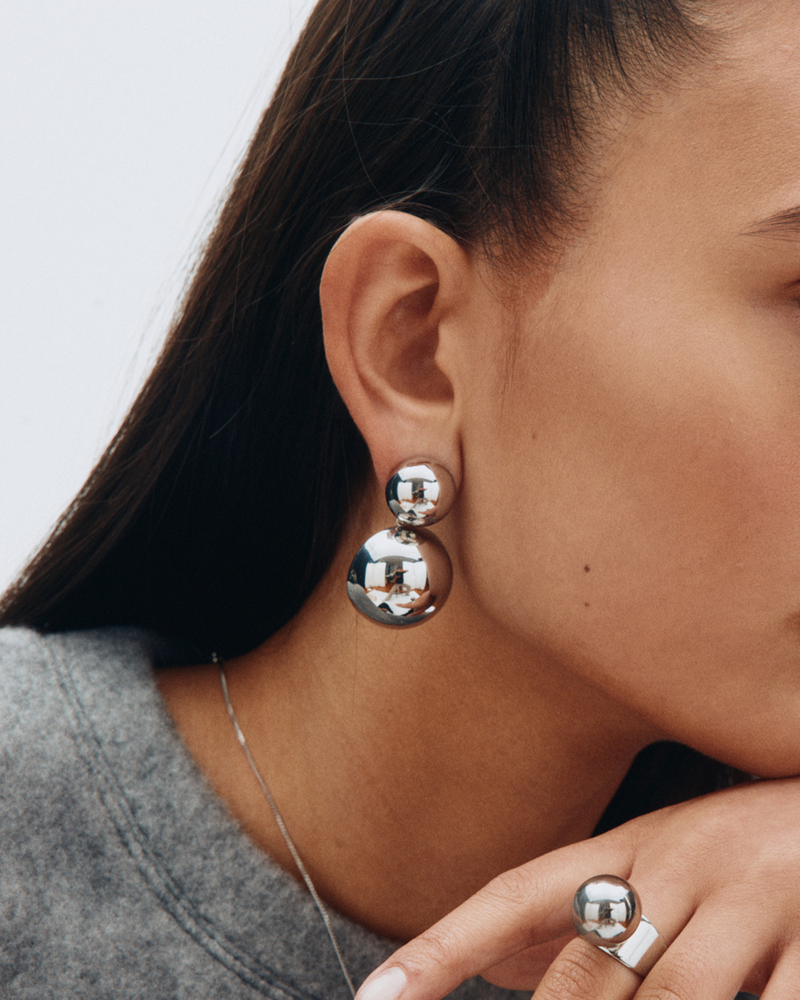 Sphere Earrings L Silberschmuck Silber