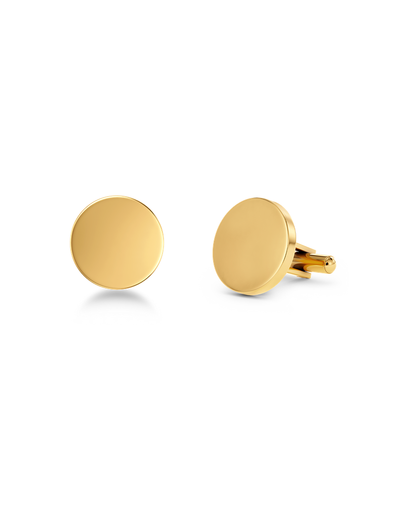 Cufflink Round Manchetknapper Guld